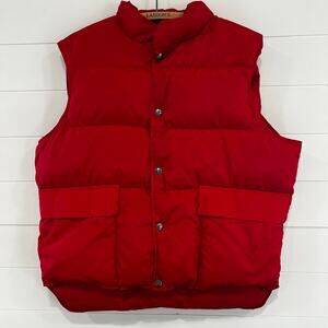 Woolrich Vintage Red Puffer Vest Down Filled Men's size Large USA